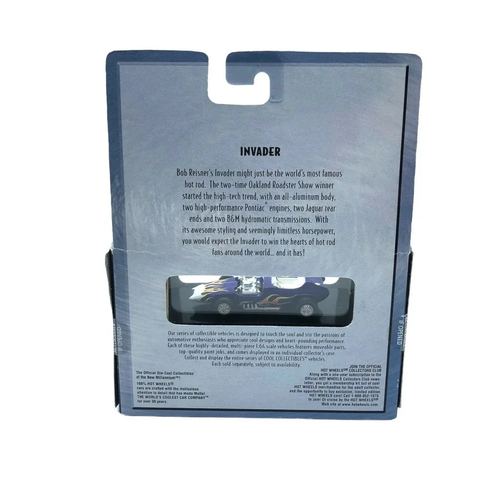 100%‎ Hot Wheels Bob Reisner's INVADER Car Purple Die Cast 1/64 Limited Edition